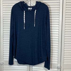 Mier Sports Series Blue High Neck Long Sleeve Hoodie T-shirt Men M